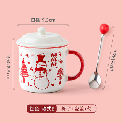 A Christmas mug creative cute cartoon ceramic cup girls coffee cup teacup holiday gift cup