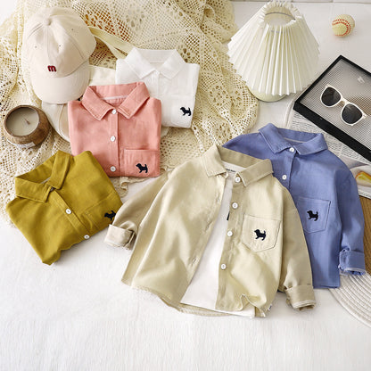 A children's long-sleeved shirt
