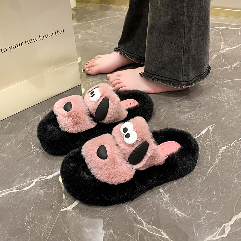 A cartoon plush slipper