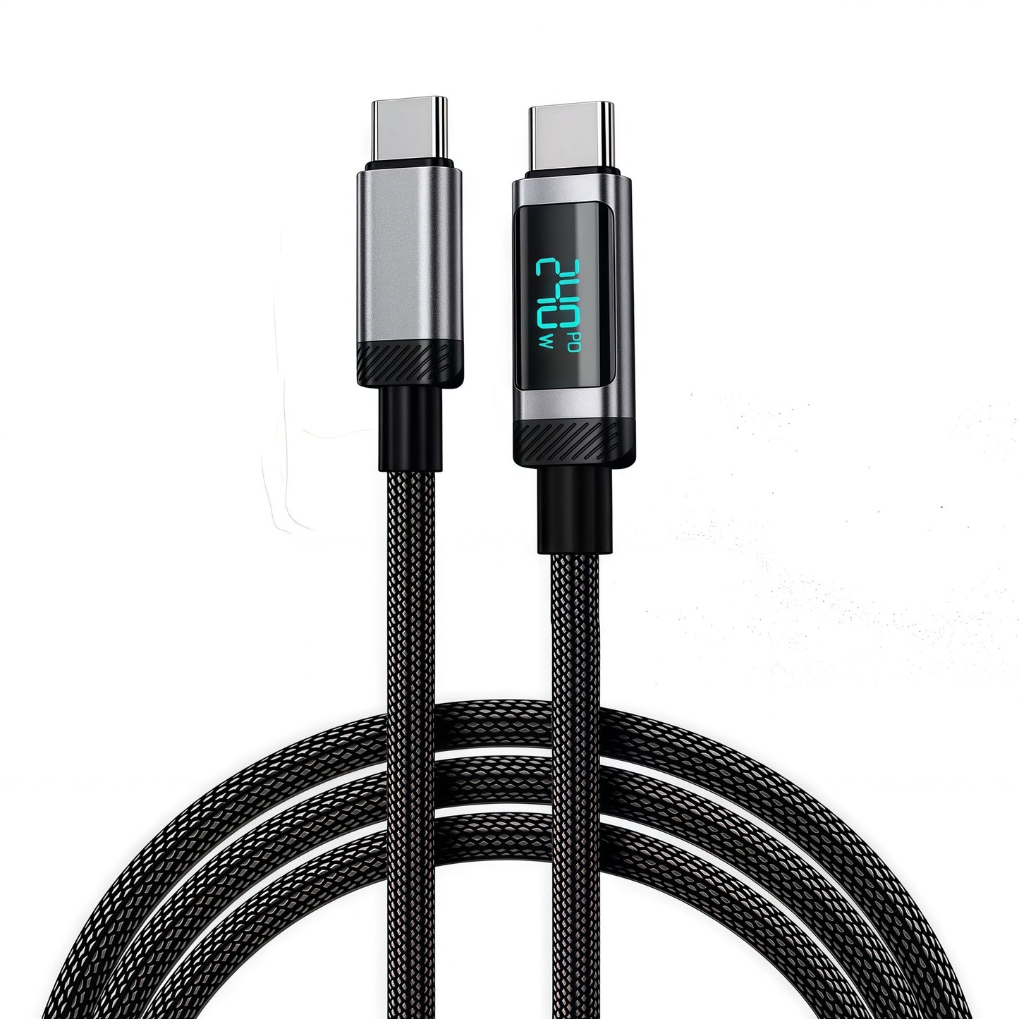 A digital display charging cable