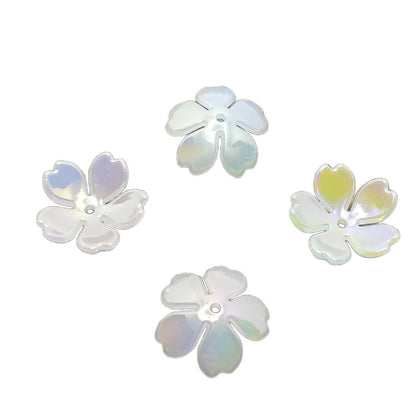 A electroplated color large five-piece small flower ab color plastic flower 18mm handmade DIY material new hair accessories - Mixbatch