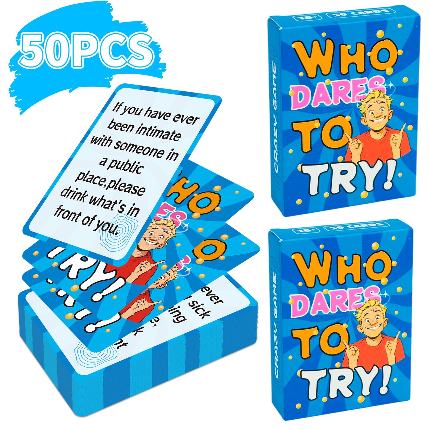 A 50 board game party game English cards