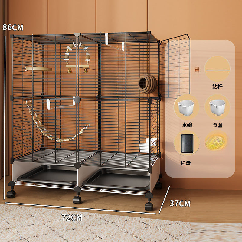 Household tiger skin bird cage large cockatoo special pearl bird luxury embroidered eye villa new starling bird cage - Mixbatch