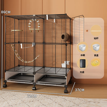 Household tiger skin bird cage large cockatoo special pearl bird luxury embroidered eye villa new starling bird cage - Mixbatch