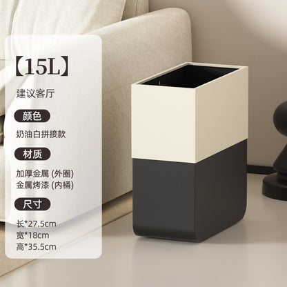 A black walnut wood grain trash can