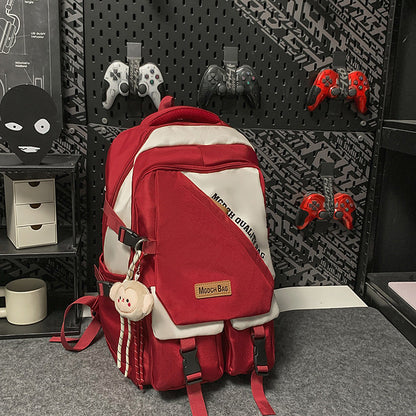A Korean version ins new high-value trendy and cool contrasting backpack, couple light travel travel large-capacity backpack