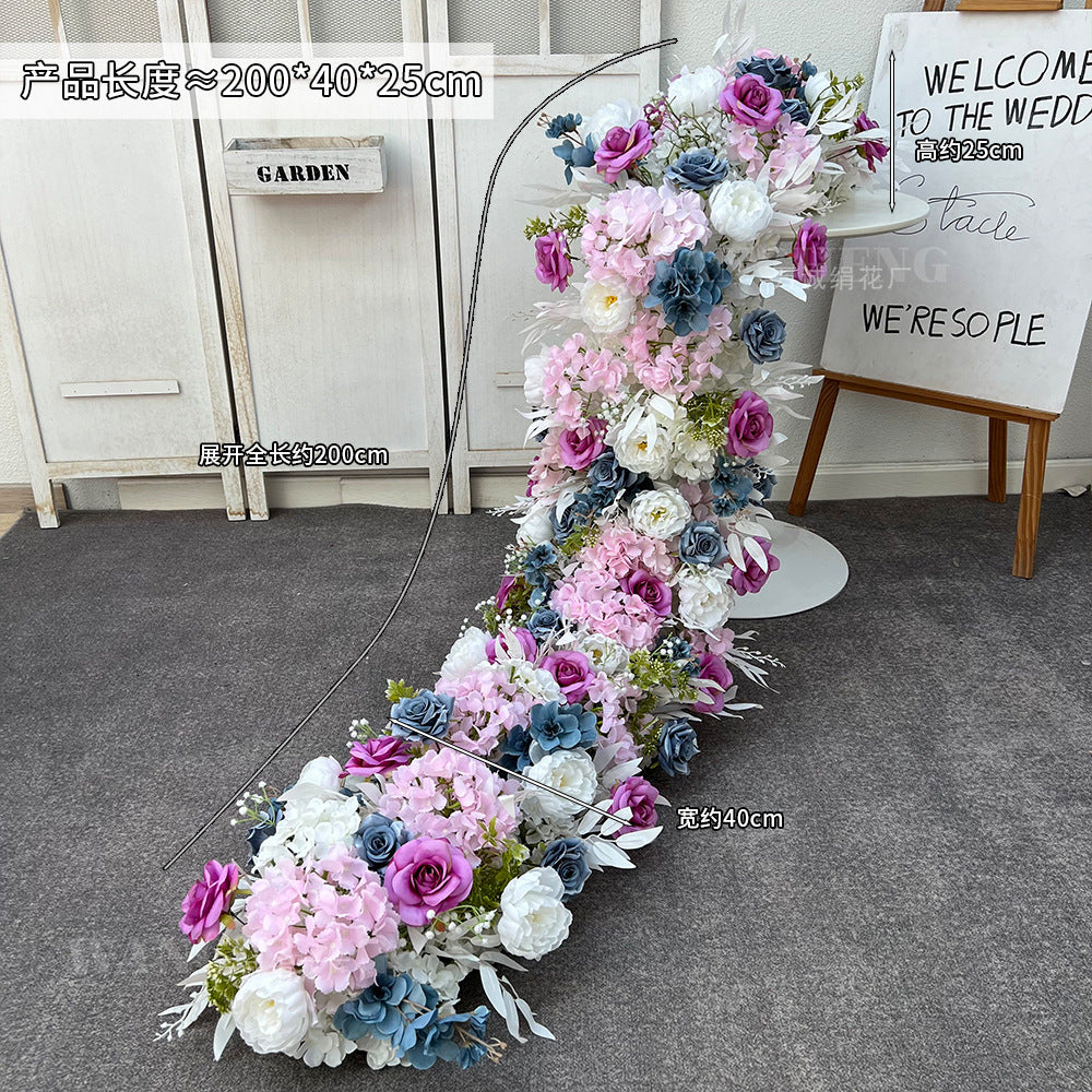 A wedding trailing flower arrangement engagement banquet simulation silk flower finished decorative flower arrangement peacock tail wedding flower arrangement