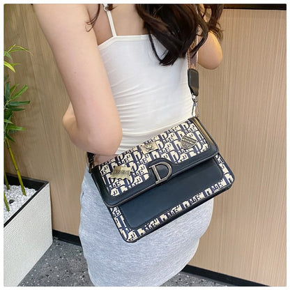 A printed handbag