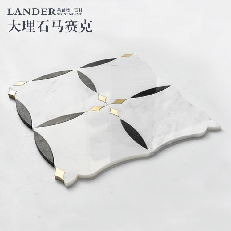 A natural marble shower room wall tiles