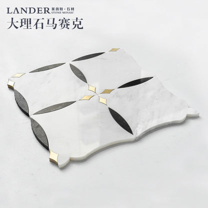 A natural marble shower room wall tiles