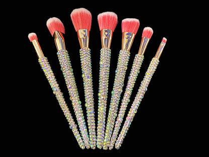 A 12 pcs full of diamond makeup brushes professional face and eye beauty kit, full of diamond Blingbling beauty - Mixbatch