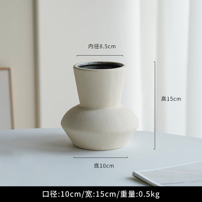 A ins Cream Wind Tulip Ceramic Vase Ornament Living Room Arrangement Dried Flowers Flowers White Porcelain Retro Lighthouse ins Wind