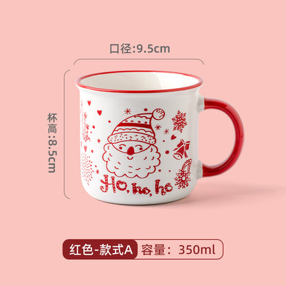 A Christmas mug creative cute cartoon ceramic cup girls coffee cup teacup holiday gift cup