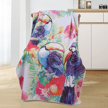 A microfiber double-sided velvet beach towel