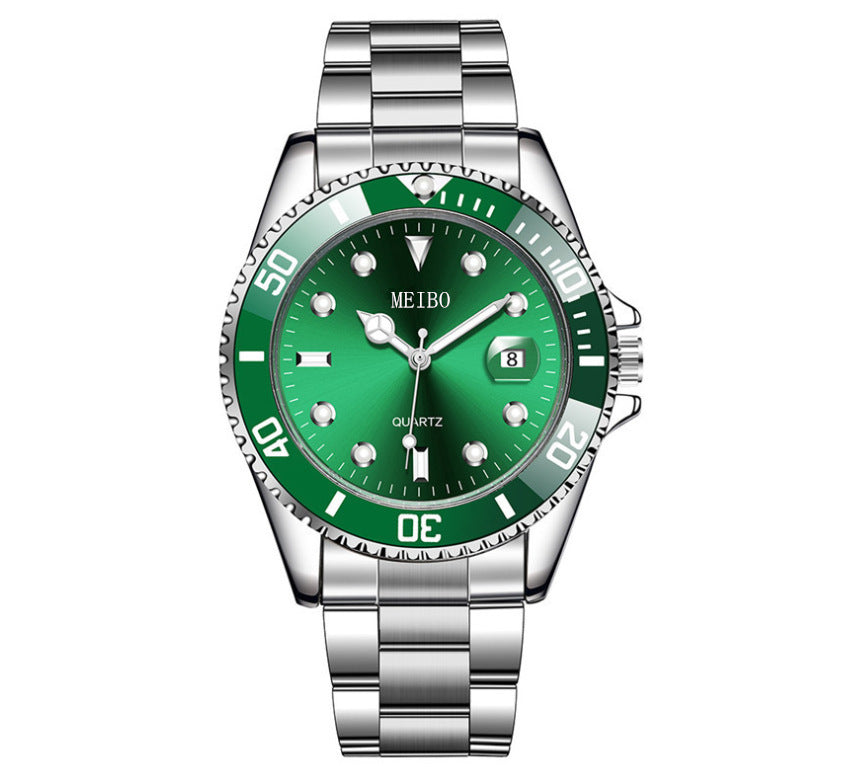 A cross-border foreign trade magnifying glass calendar men's watch, popular water ghost green business watch men, factory wholesale - Mixbatch