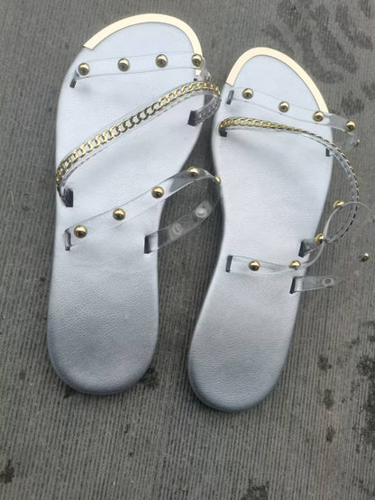 A summer new women's drag Amazon PVC chain beach sandals