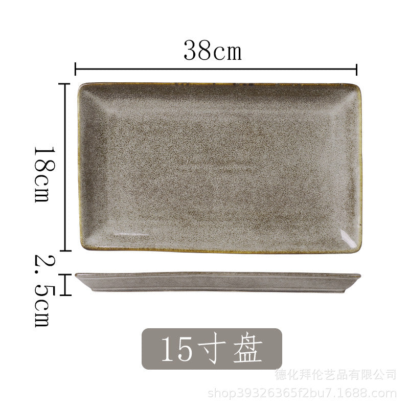 A Japanese kiln ceramic tableware creative hotel steak plate