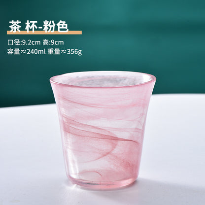 A Flanged glass dish set Plate tableware Living room Home Chinese creative ink fruit salad bowl Rice bowl