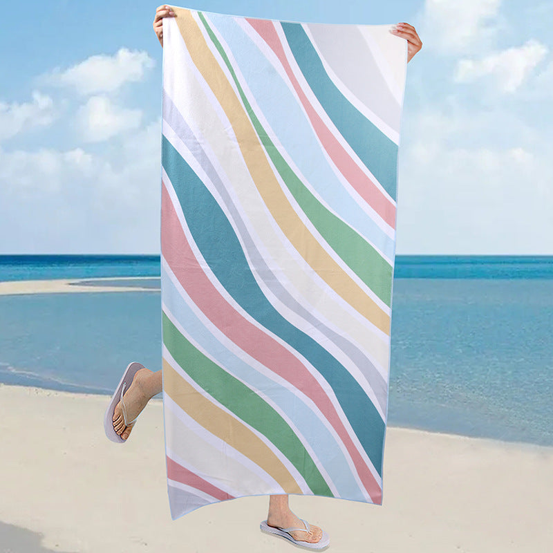 A microfiber double-sided velvet beach towel