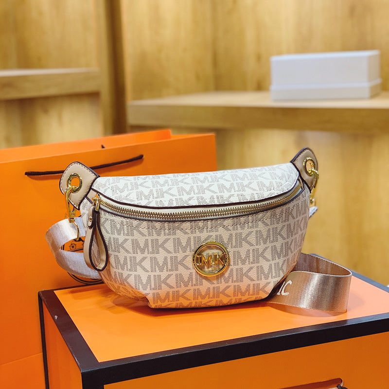 A ancient flower women's bag fashion breast bag trend fanny pack versatile messenger bag texture shoulder bag - Mixbatch