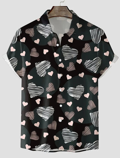 A love pattern short sleeve shirt