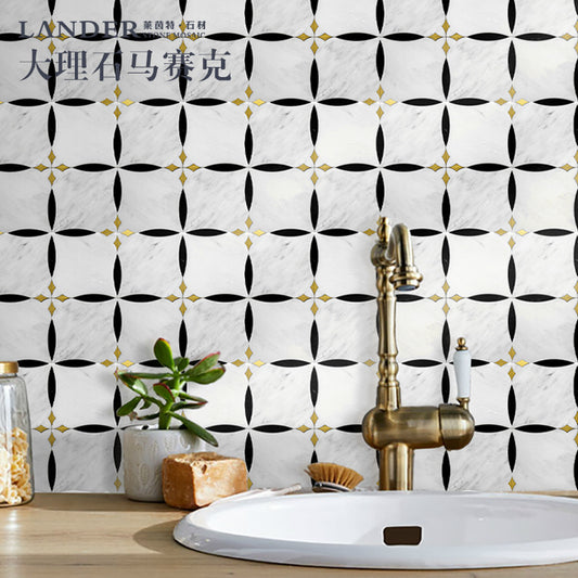 A natural marble shower room wall tiles