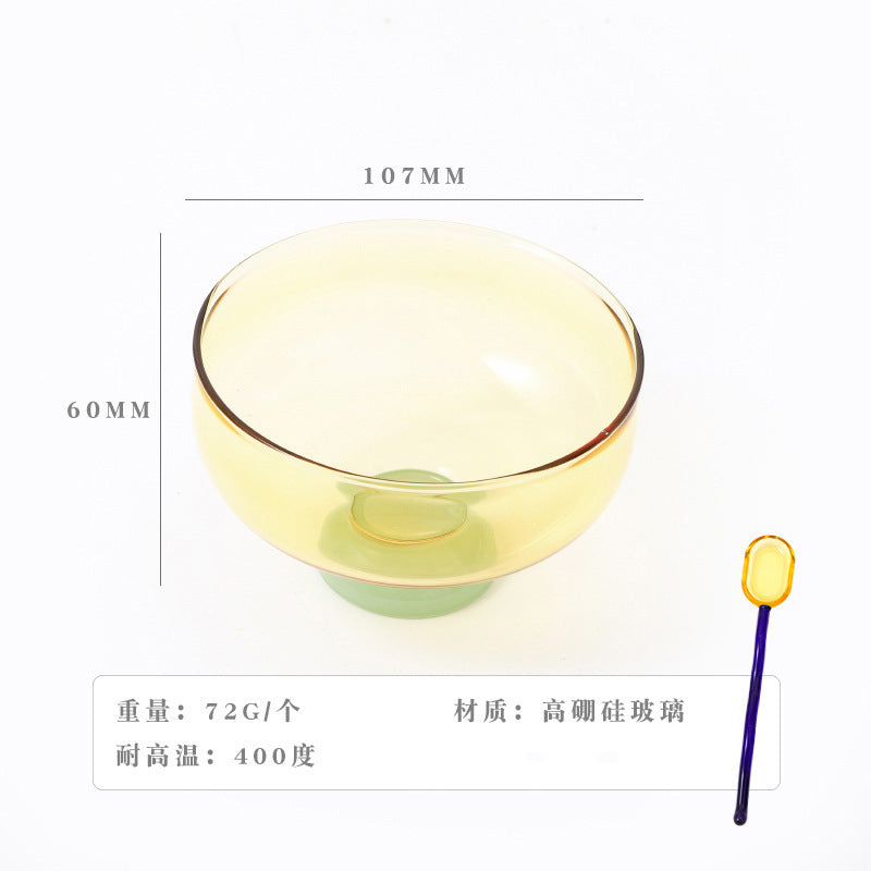 A Household heat-resistant transparent glass bowl, baked egg-beating instant noodle salad bowl, thickened large-capacity Japanese noodle poon soup bowl