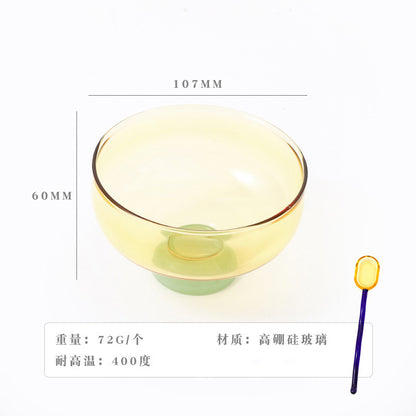 A Household heat-resistant transparent glass bowl, baked egg-beating instant noodle salad bowl, thickened large-capacity Japanese noodle poon soup bowl