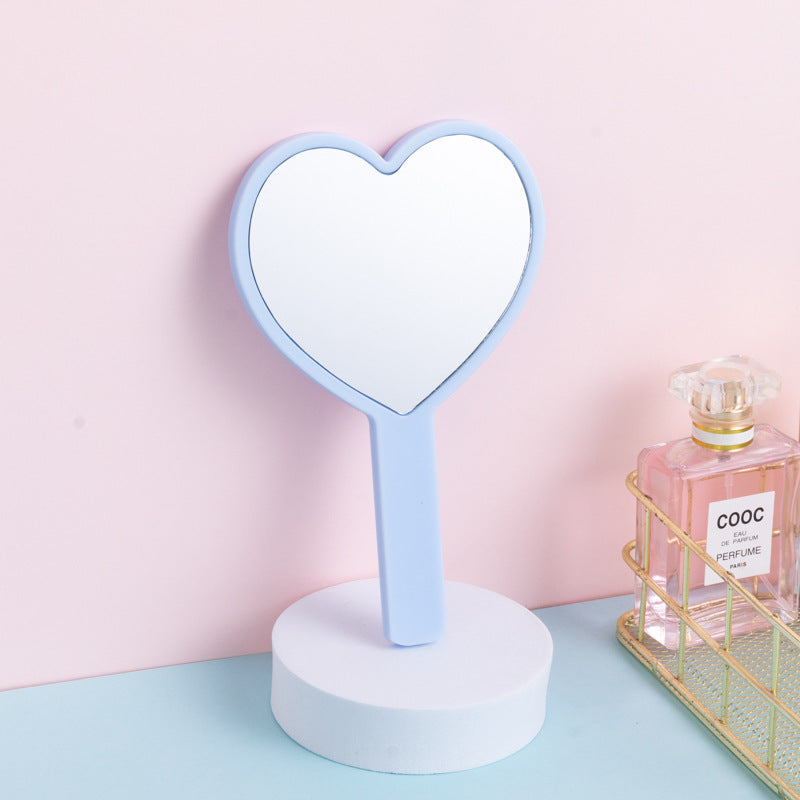 A wholesale love handle mirror portable handheld mirror girls cute small mirror DIY beauty gift dressing mirror - Mixbatch