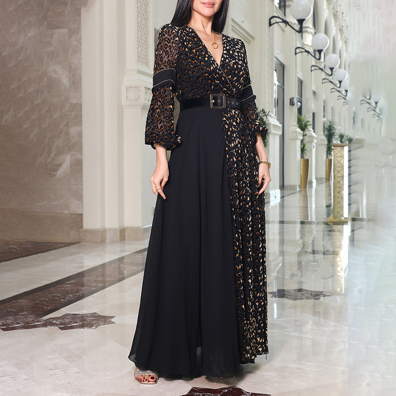 A Neck Dress Elegant Fashion Deep V Sexy Gala Party Dress