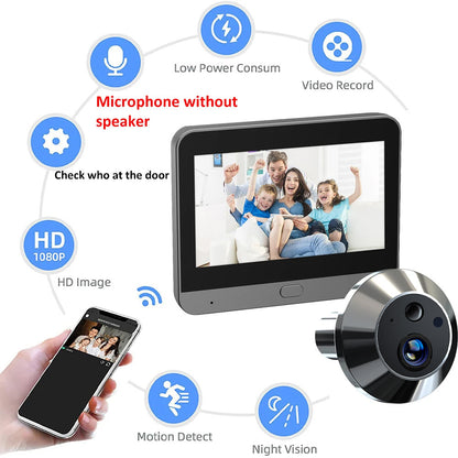 A cat eye surveillance camera graffiti APP intelligent remote call TUYA electronic cat eye anti-theft visual door