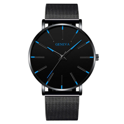 A Geneva Fashion Mesh Strap Watch Men's Watch Colorful Scale Men's Watch Business Quartz Watch Wholesale - Mixbatch