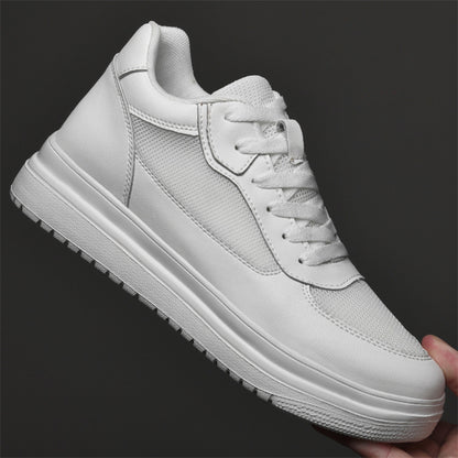 A men's shoes summer breathable couple heightening shoes 8cm men's cowhide inner