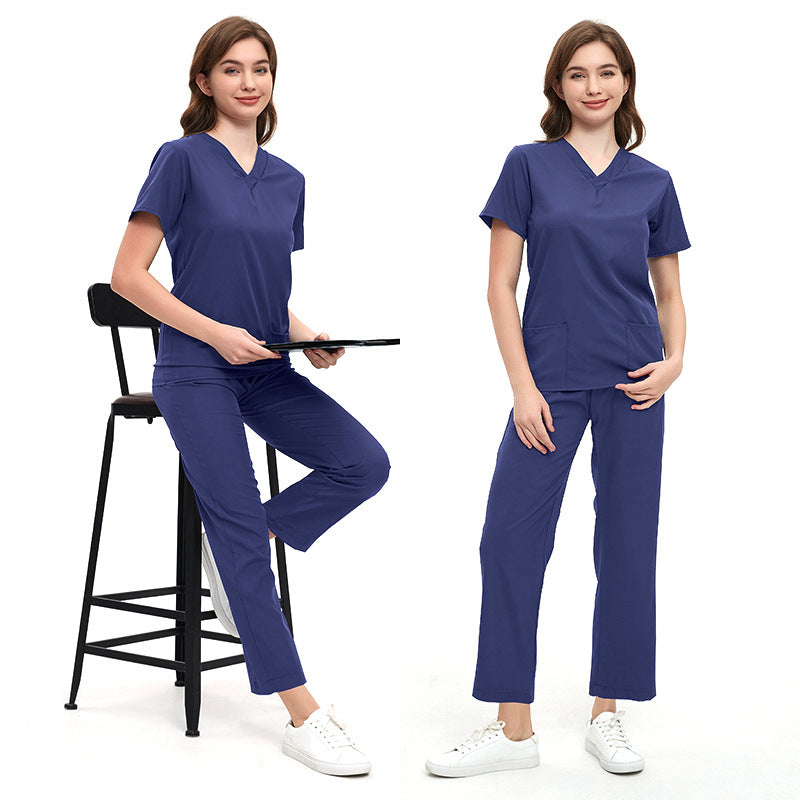 A Surgical Clothes Short Sleeve Washing Clothes Women's Suits Nurse Clothes Operating Room Work Uniforms Isolation Clothes