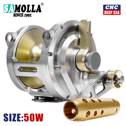 A new all-metal Nanyou trolling iron plate wheel deep sea trolling slow roller sea fishing giant golden gun wheel