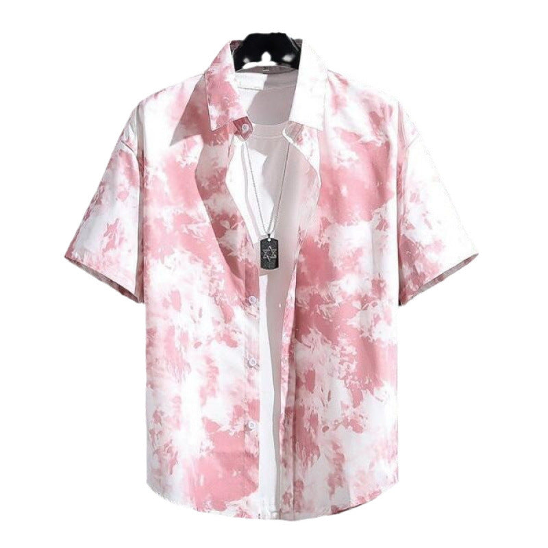 A short-sleeved printed shirt