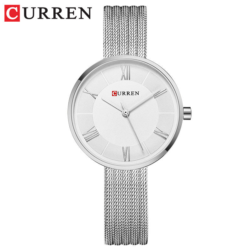 A 9020 Ladies Waterproof Quartz Watch Small Dial Fine Mesh Strap Watch Fashion Watch