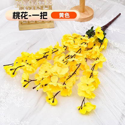 A Simulation Cherry Blossom Branch Cherry Blossom Tree Plastic Peach Blossom Arrangement Wedding Ceiling Decoration Indoor Home Tabletop Ornament