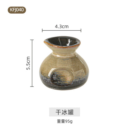 A Japanese-style kiln-changed retro coffee gold creative ceramics simple high-end light luxury cup, bowl, plate and tableware combination set