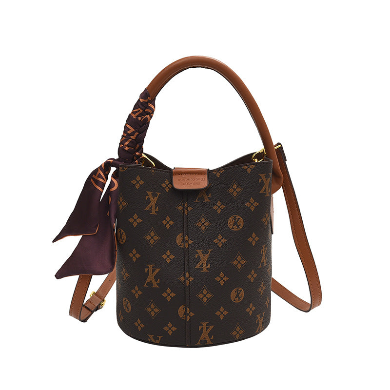 A high-end women's bag, new fashion printed mother and child bucket bag, versatile single shoulder crossbody portable cross-border bag