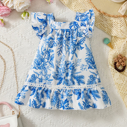 A girl A word princess dress children's fresh casual skirt baby summer dress girls dress - Mixbatch