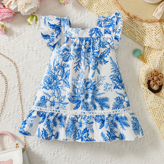 A girl A word princess dress children's fresh casual skirt baby summer dress girls dress - Mixbatch