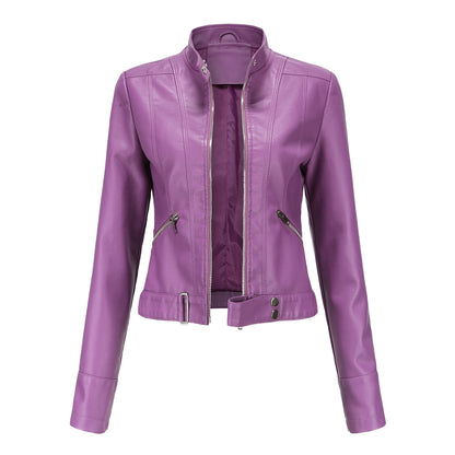 A women's leather jacket