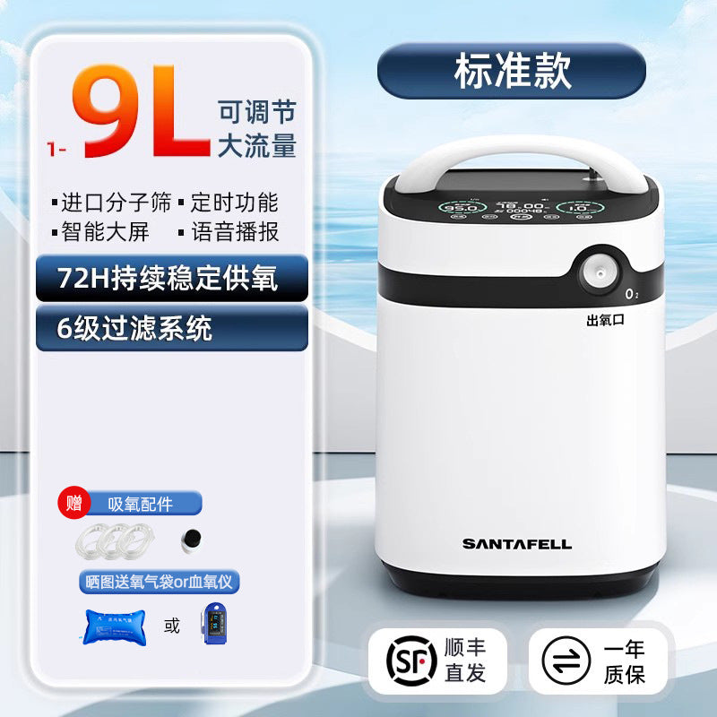 A 9L Oxygen Concentrator for Plug-in Use with EU Standard Plug