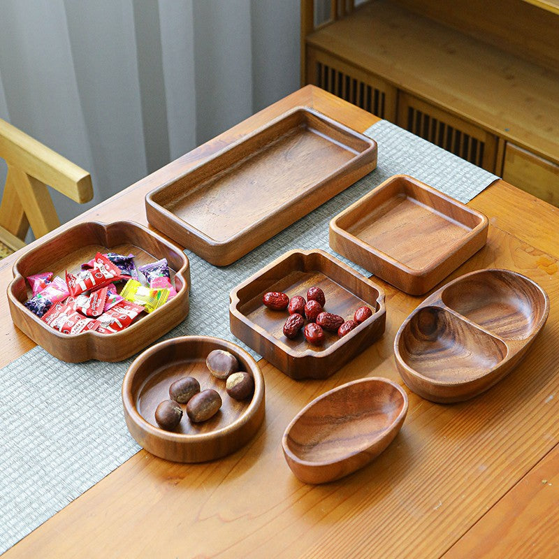 A walnut solid wood tray snack tray