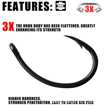 A Enhanced Reverse Fishing Hook – Thick, Reinforced, Teflon Finish for Lures