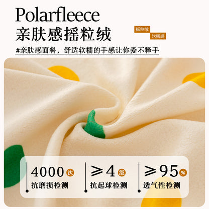A fleece sofa cover