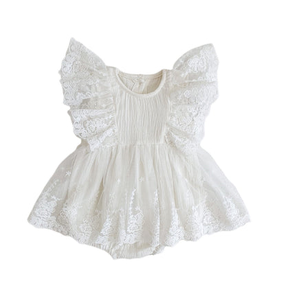 A baby clothes summer jumpsuit baby western lace bag fart clothes baby summer princess dress for 100 days - Mixbatch