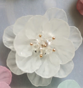 A Double flower, headgear, hairpin, acrylic dyed matte multi-petaled flower S066 hand-sewn flower, jewelry accessories - Mixbatch