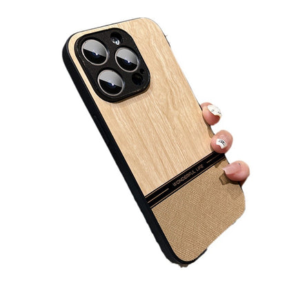 A wood grain mobile phone case